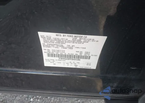 2015 Ford Flex Limited z USA, uszkodzony, nr VIN 2FMHK6D89FBA05586